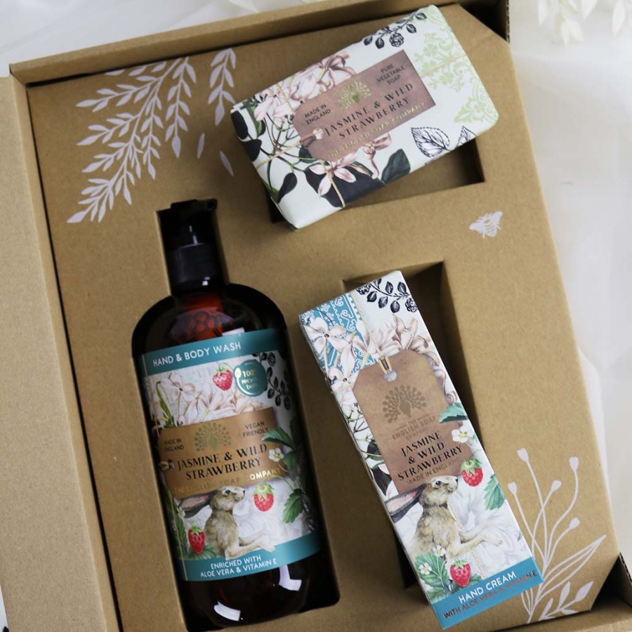 The English Soap Company Jasmine and Wild Strawberry Hand and Body Gift Box